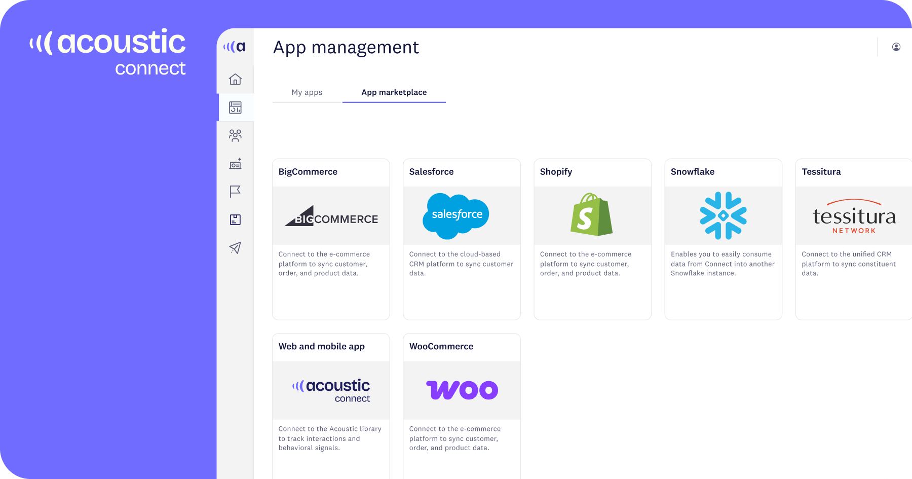 UX image of Acoustic Connect app marketplace