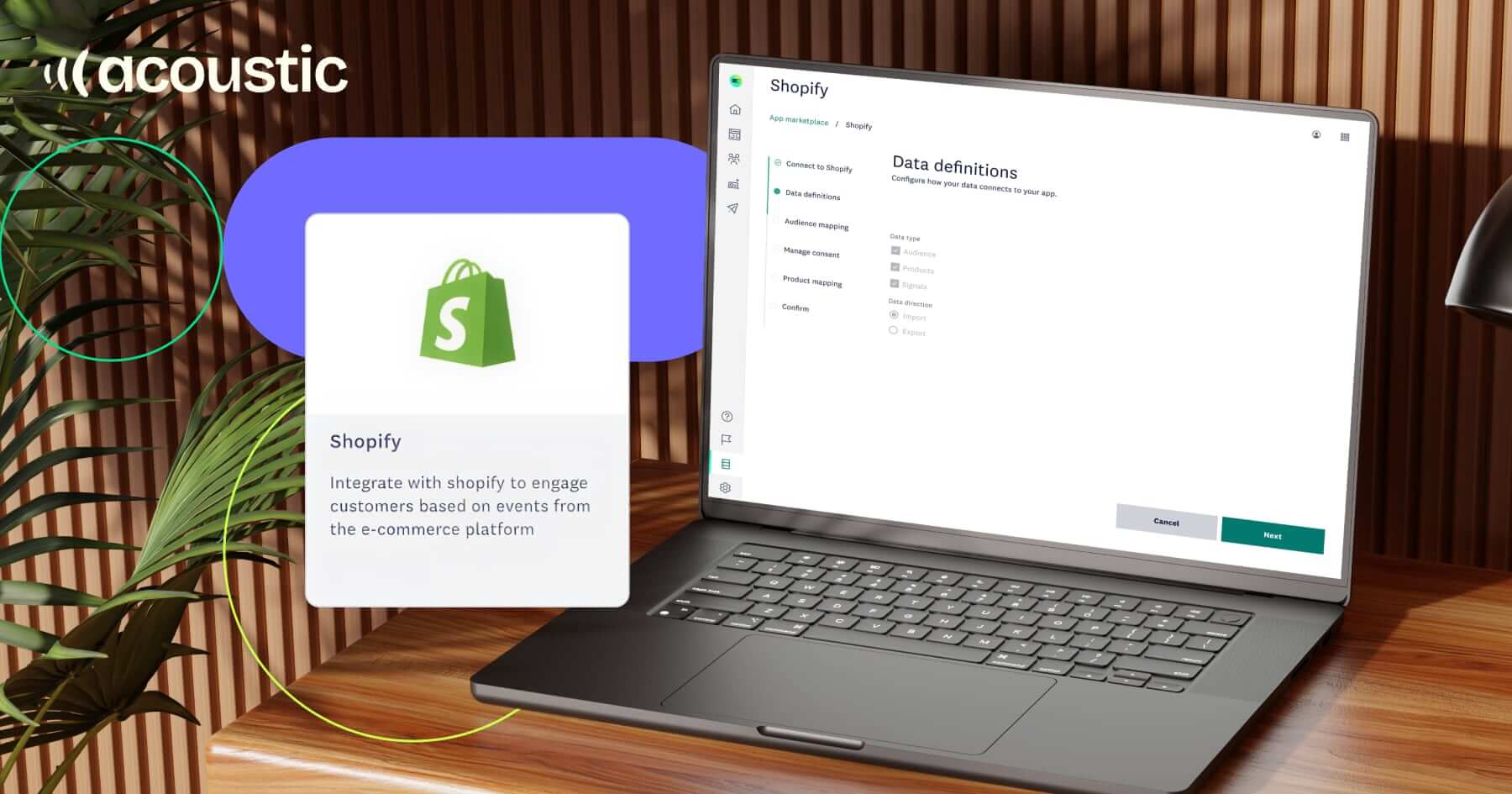 Shopify integration setup in Acoustic Connect for syncing e-commerce customer data.