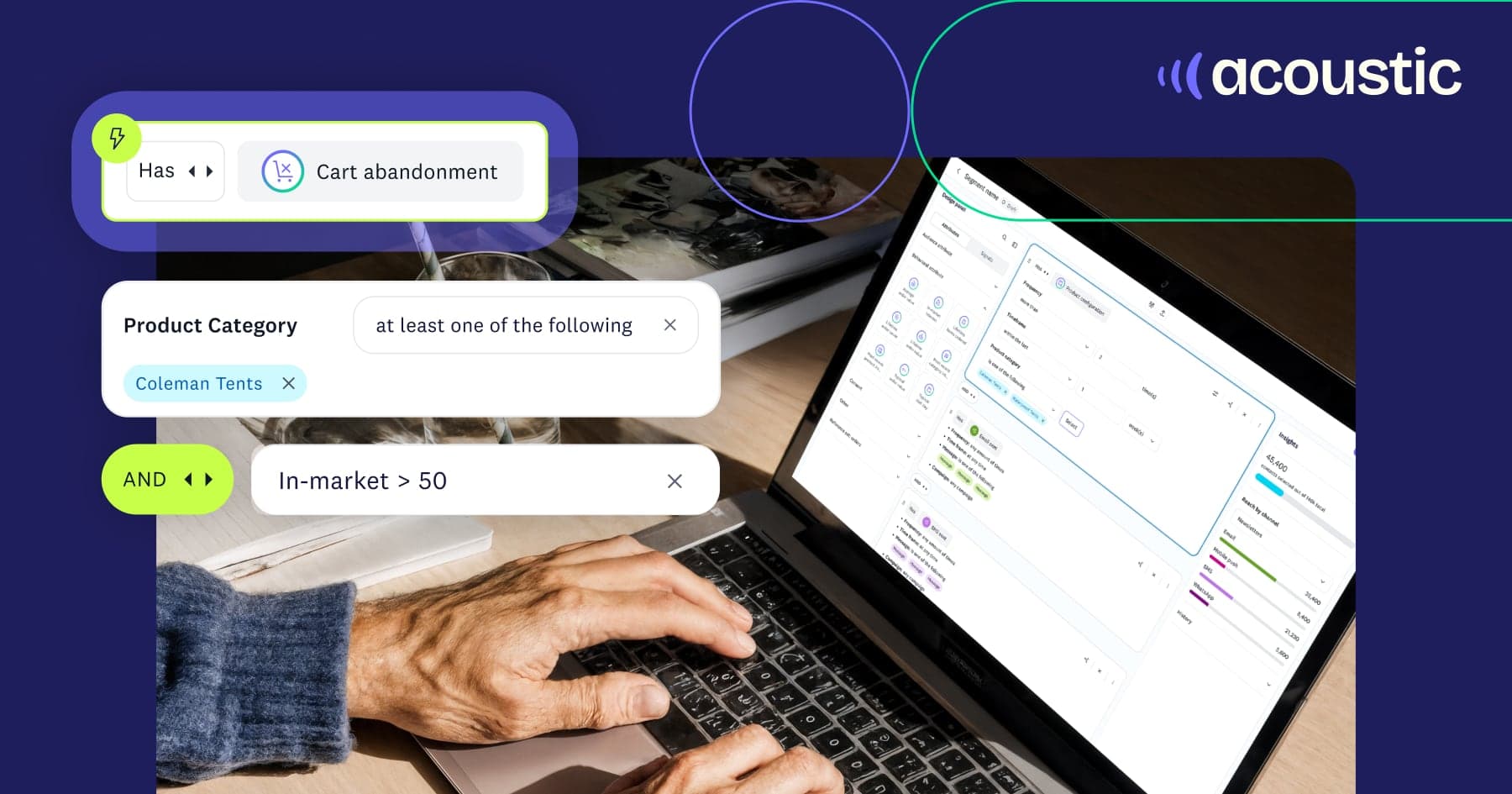 Retail marketer building a real-time behavioral segment without writing SQL.