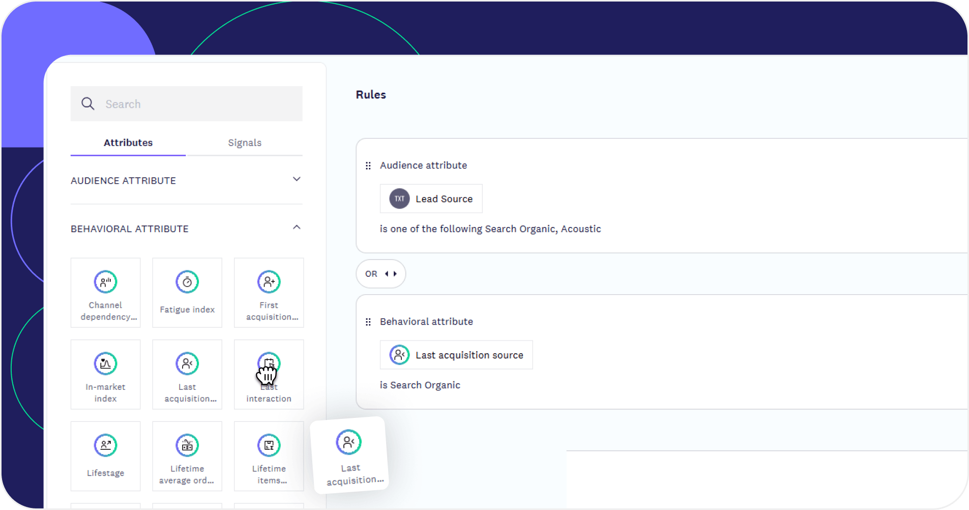 Attribution reporting view mapping channels to each customer