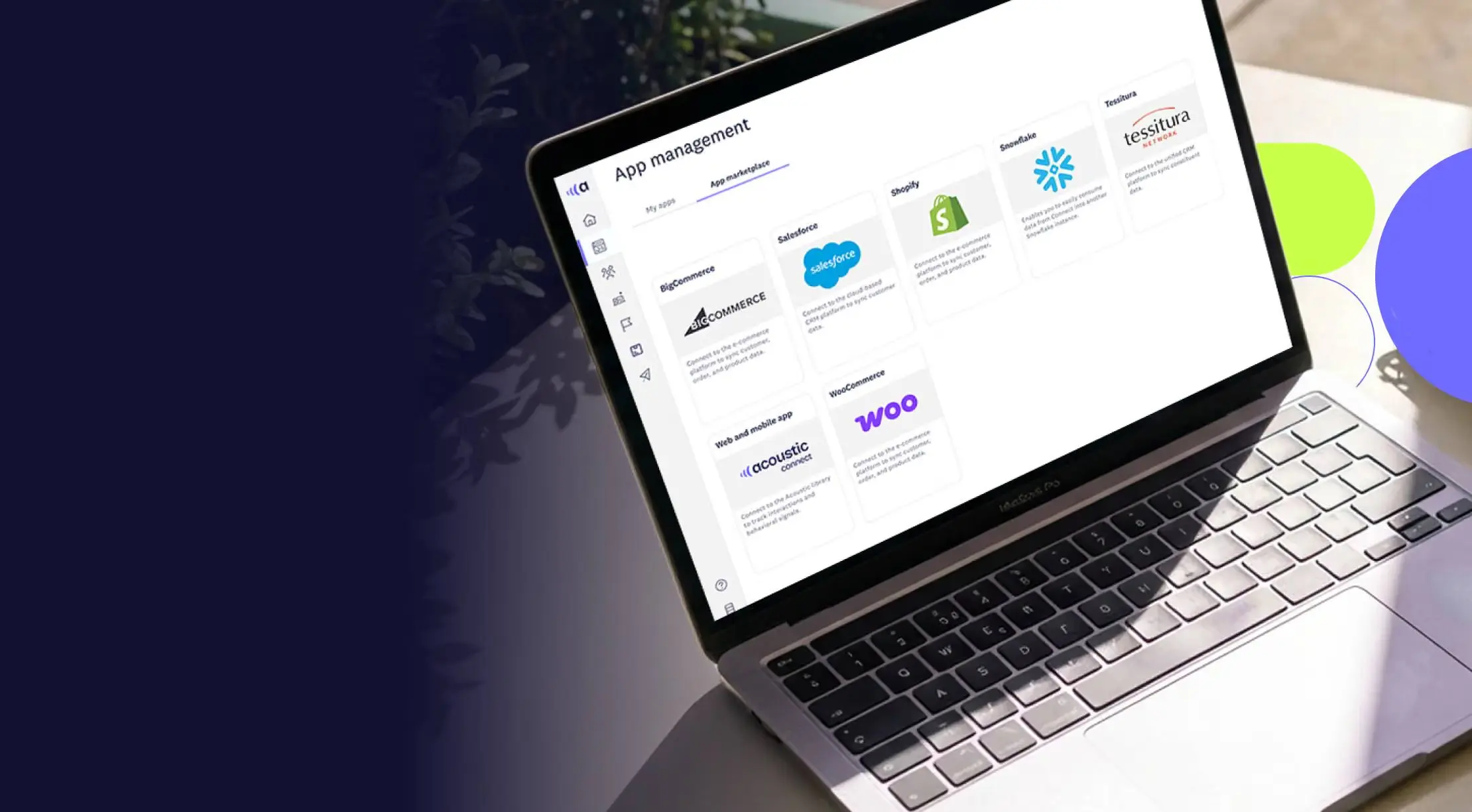 Integrations view connecting marketing data sources and tools
