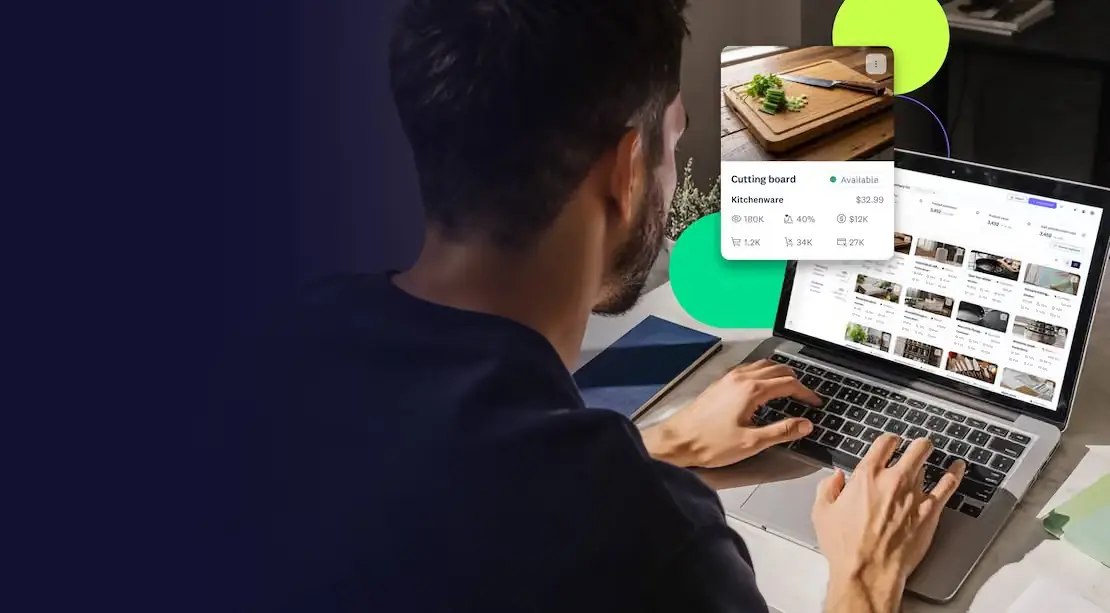 Product performance dashboard tracking browsing, cart, and purchase activity